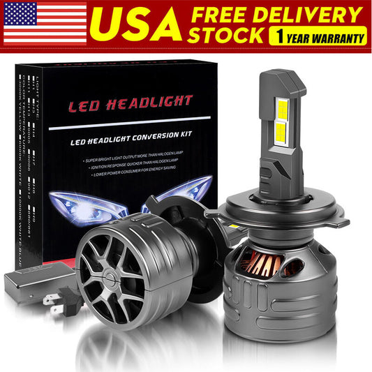 2PCS H4 LED Headlight Bulbs Low Beam Conversion Kit Super Bright White 150W 12V