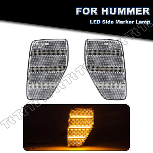 2 LED front fender side marker lights, transparent, suitable for 06-10 for Hummer H3/09-10 H3T