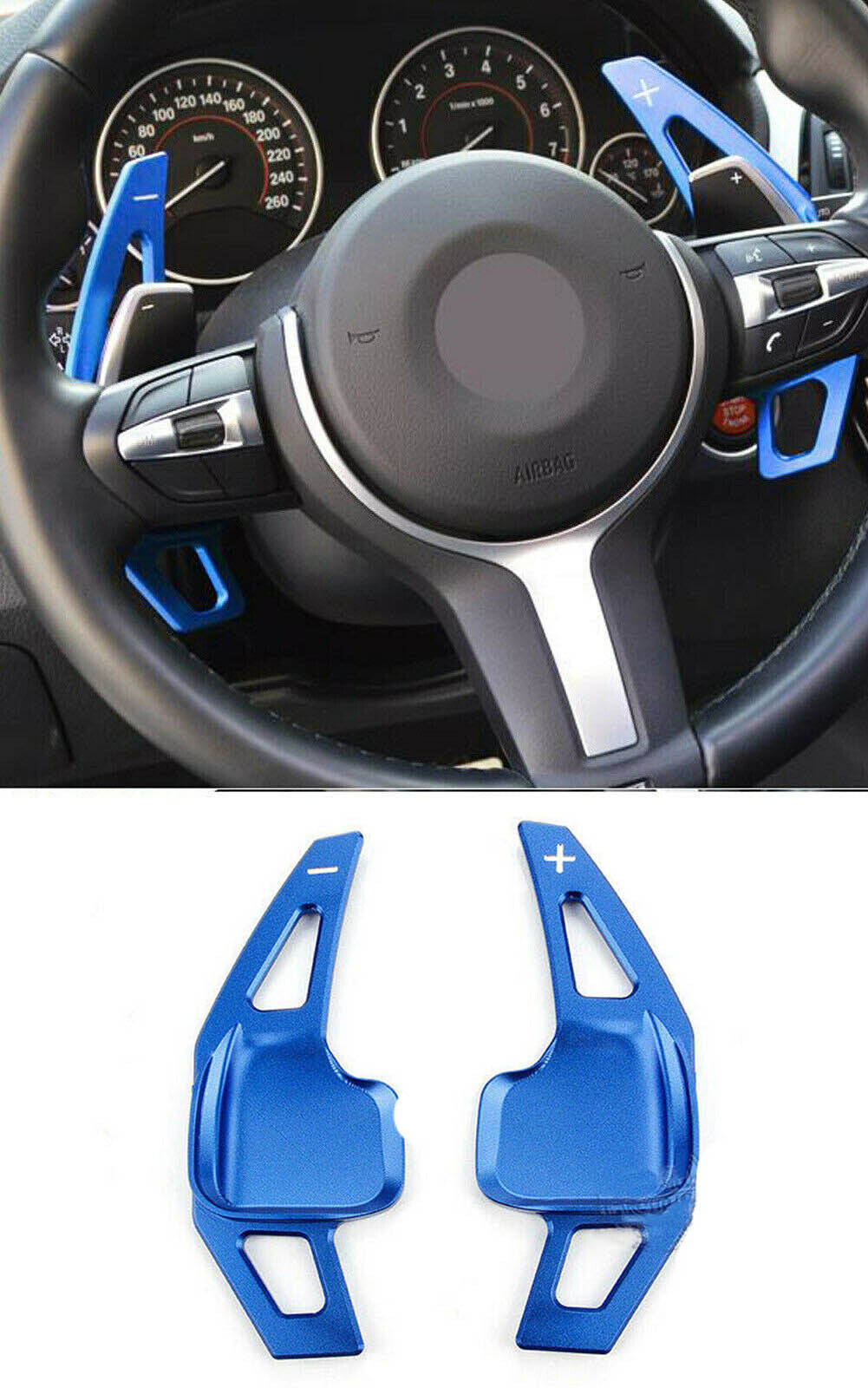 Blue shift paddle shifter extension steering wheel for BMW series x1/2/4/5/6/i8