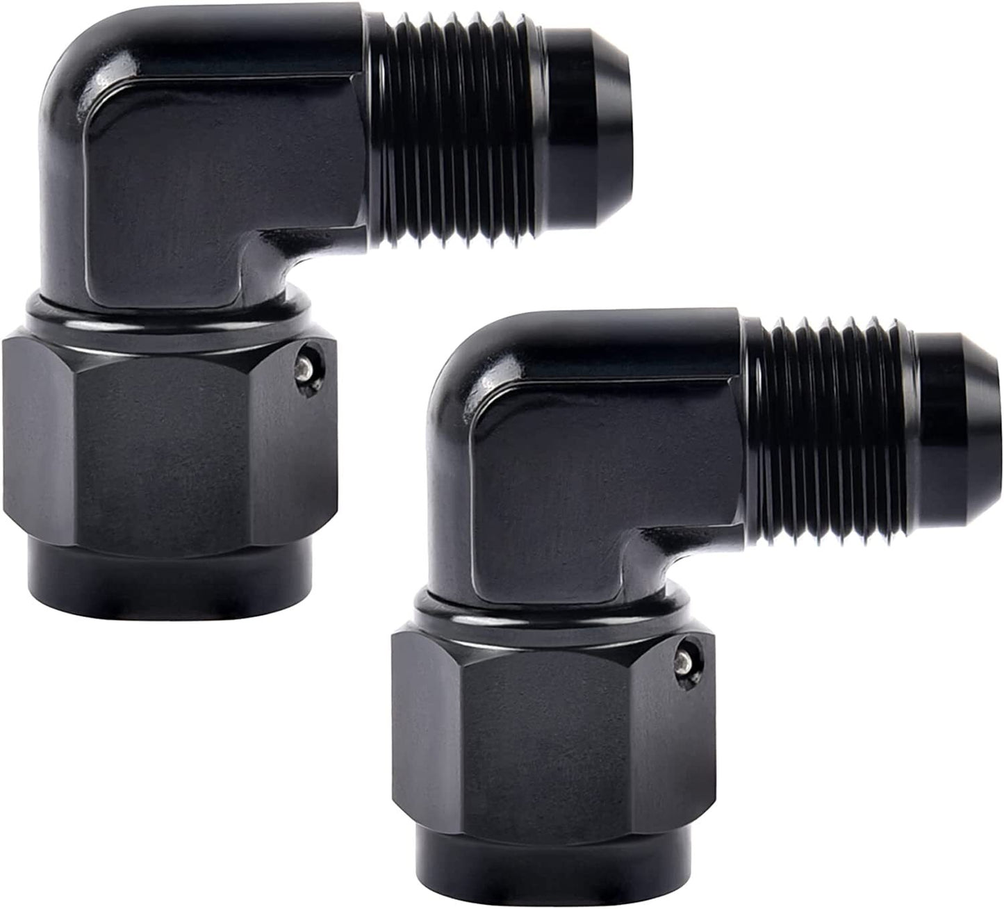 new AN6, AN8, AN10 female/male flash head 90-degree black flexible hose connector swivel adapter