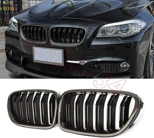 Real Carbon Fiber Front Grille Grill Replace 2P for BMW 5 Series F10 F11 F18 M5