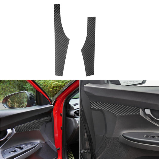 2X Carbon Fiber Front Door Panel Trim Cover for Hyundai for Veloster JS 2019-2022