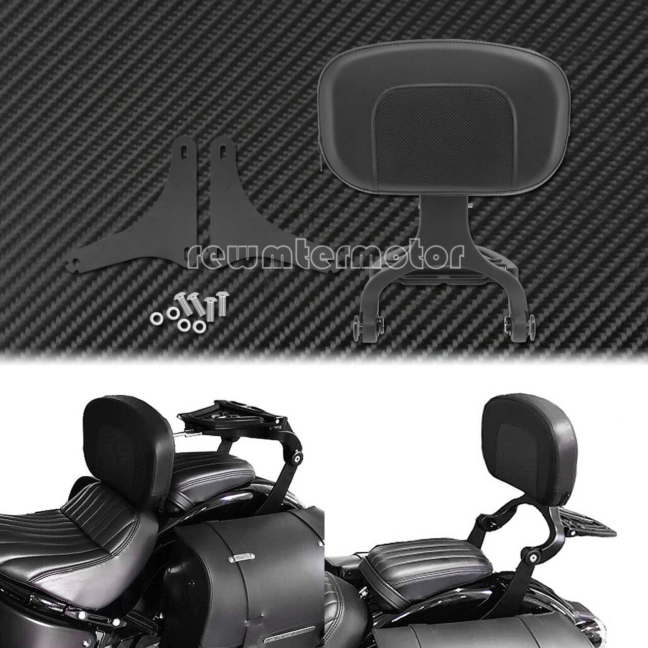 Multi-Purpose Driver  Passenger Backrest Fit for Harley Softail FLSTC 2000-2017