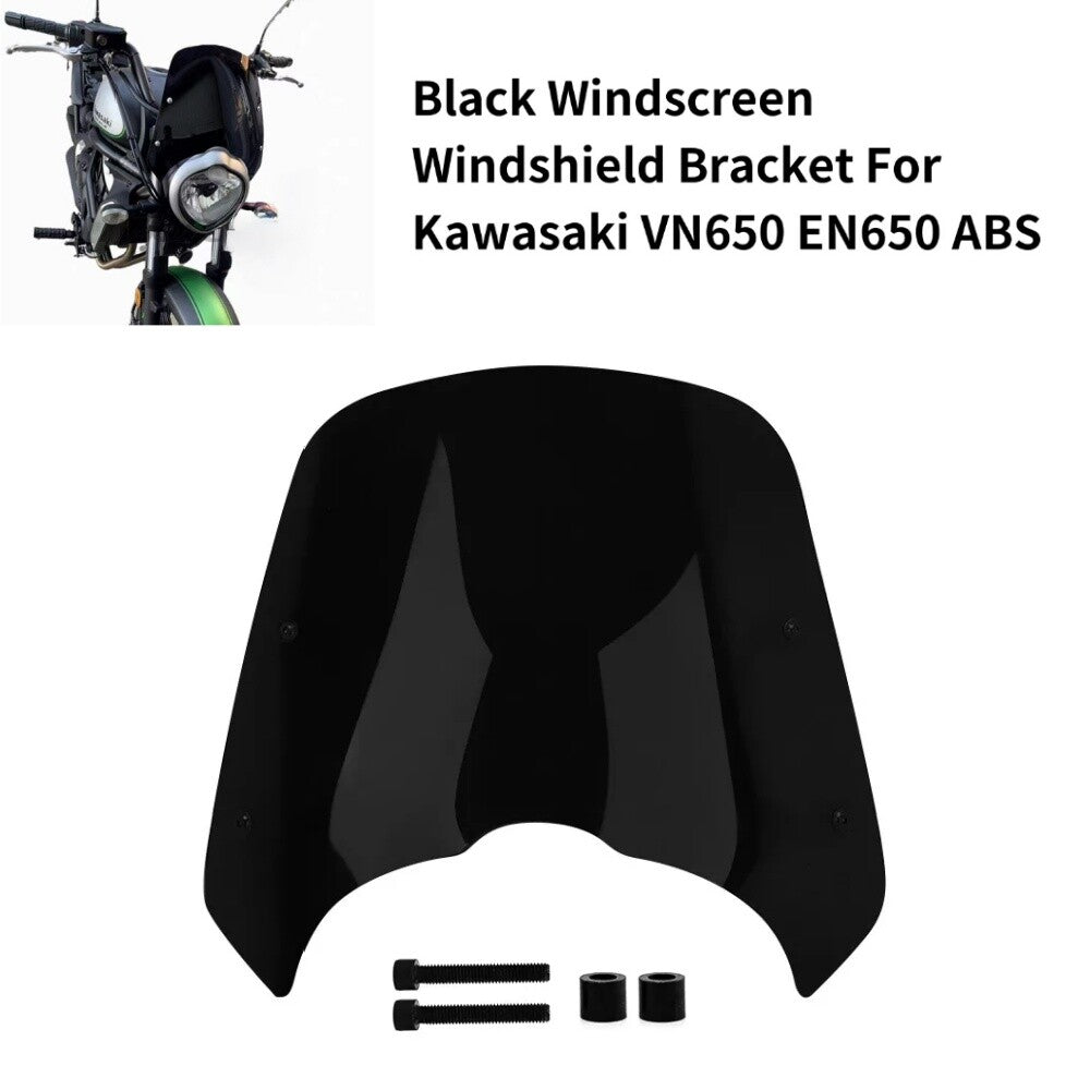 Black Windshield Bracket Windscreen Fit for Kawasaki Vulcan S650 VN650 2015-2022