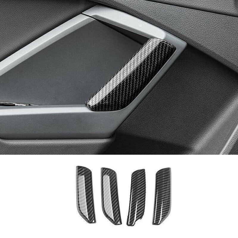 Carbon Fiber for Audi Q3 RS Q3 2019-2023 Inner Door 4PCS Armrest Cover Car Trim