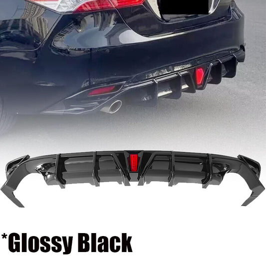 Fit 2018-23 for Toyota for Camry LE XLE Black Rear Bumper Lip Spoiler Lower Diffuser LED