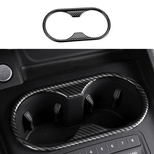 for Audi A4 A5 2017-20 ABS Carbon Fiber Console Water Cup Frame Cover Trim 1PCS
