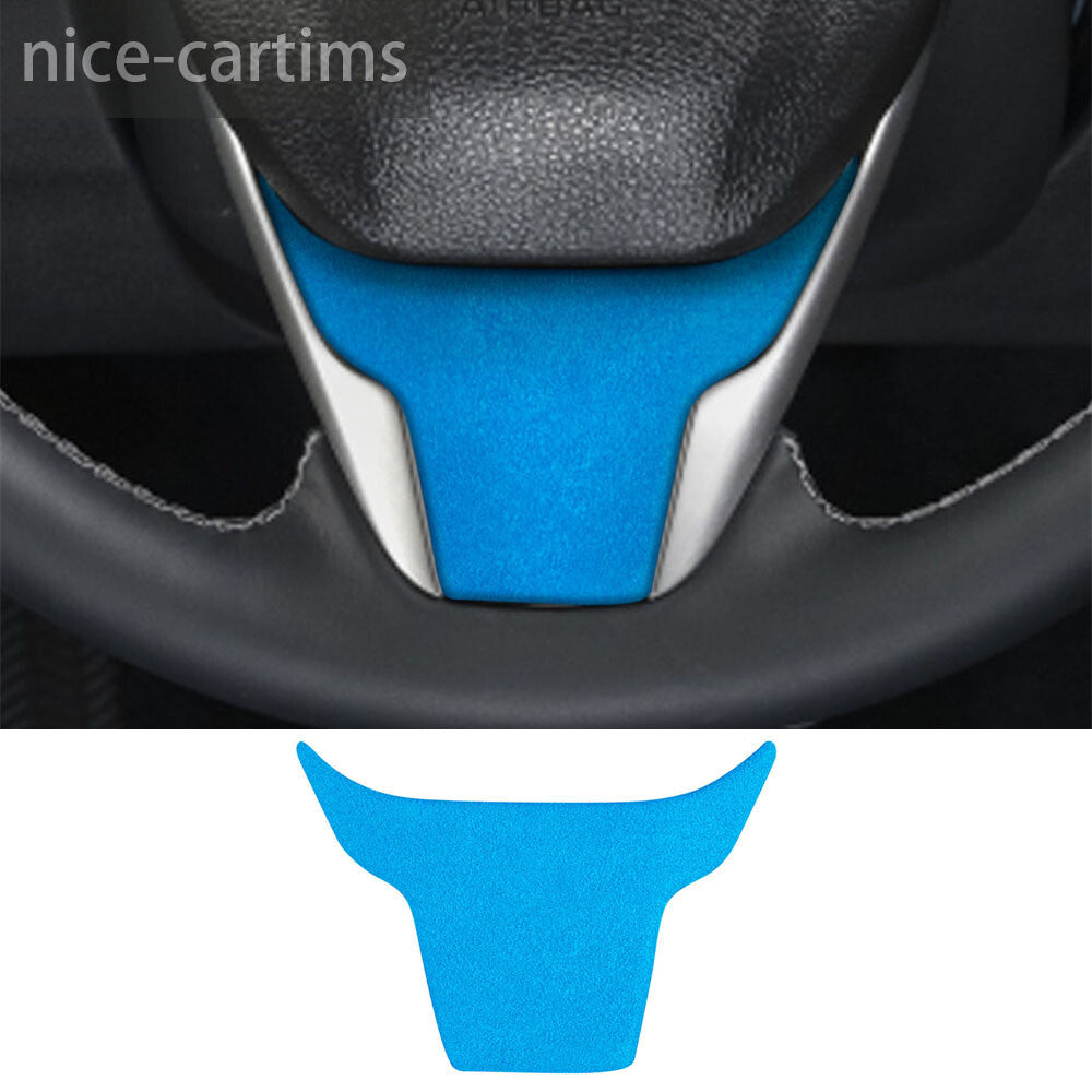 Suede Blue Inner Steering Wheel Lower Chin Panel Cover for Honda for Civic 2016-2021