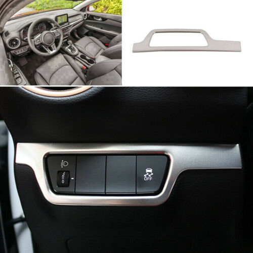 for Kia Forte 2019-2021 Matt Silver Interior Headlight Switch Button Frame Cover