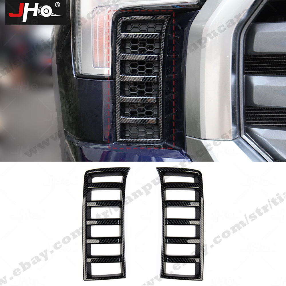 Carbon Fiber Grain Car Front Air Intake Vent Cover Trim for Toyota Tundra 2022