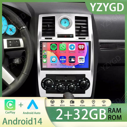 for Chrysler 300C 2004-2007 Car Stereo Radio Android 14 Carplay GPS Navi Wifi BT