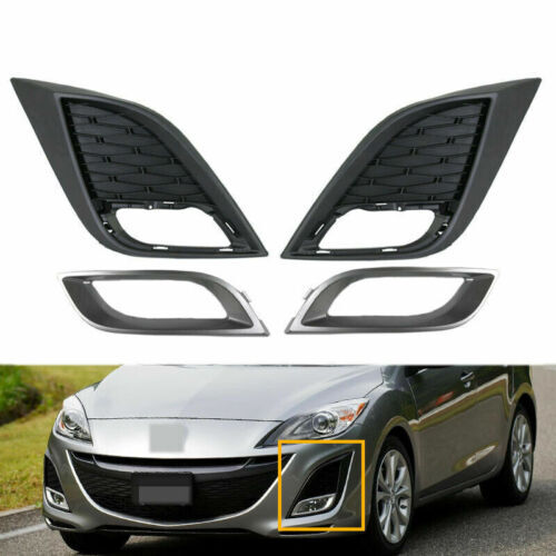 Grill cover for left and right front bumper fog lights for MAZDA 3 2010 2011