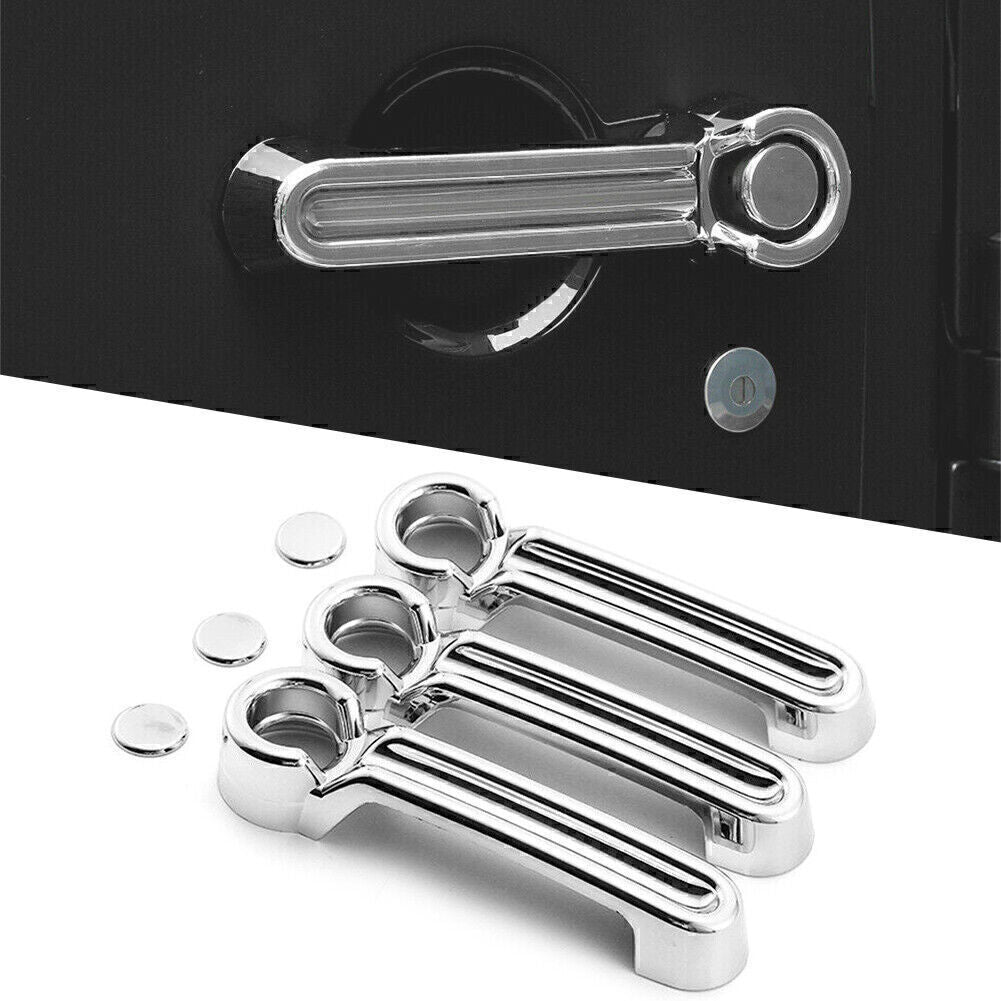 Exterior Door Handle  Tailgate Cover Trim for Jeep for Wrangler JK 07-17 2Dr Chrome