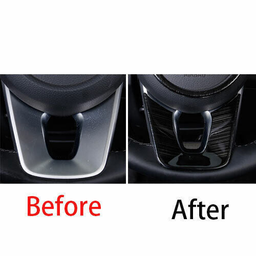 Car Inner Steering Wheel U Type Cover Trim for Kia Seltos 2020-2022 Black Steel
