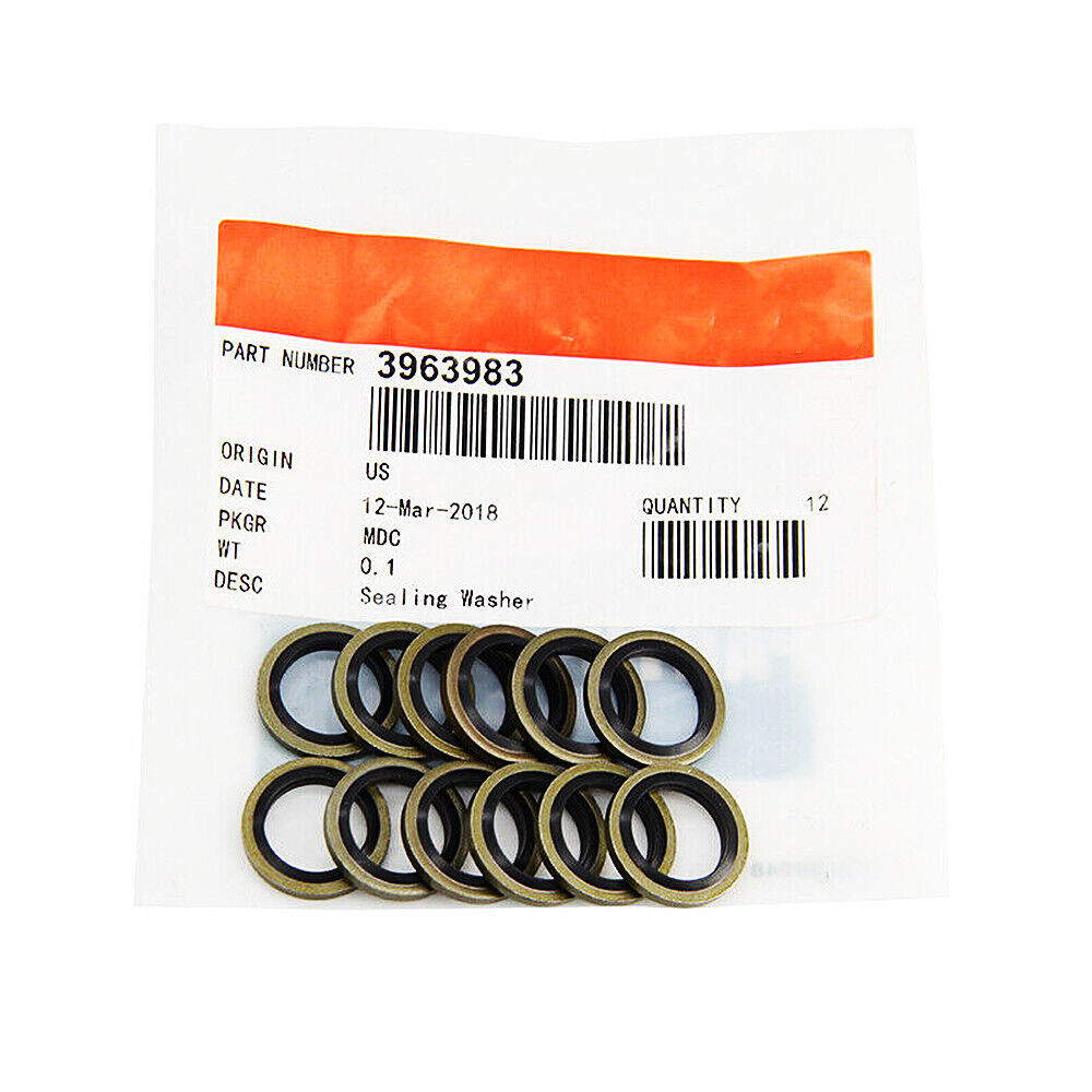 12Pcs 12mm Banjo Bolt Seals Fuel Line Sealing Washer 12V 24V 5.9 3963983