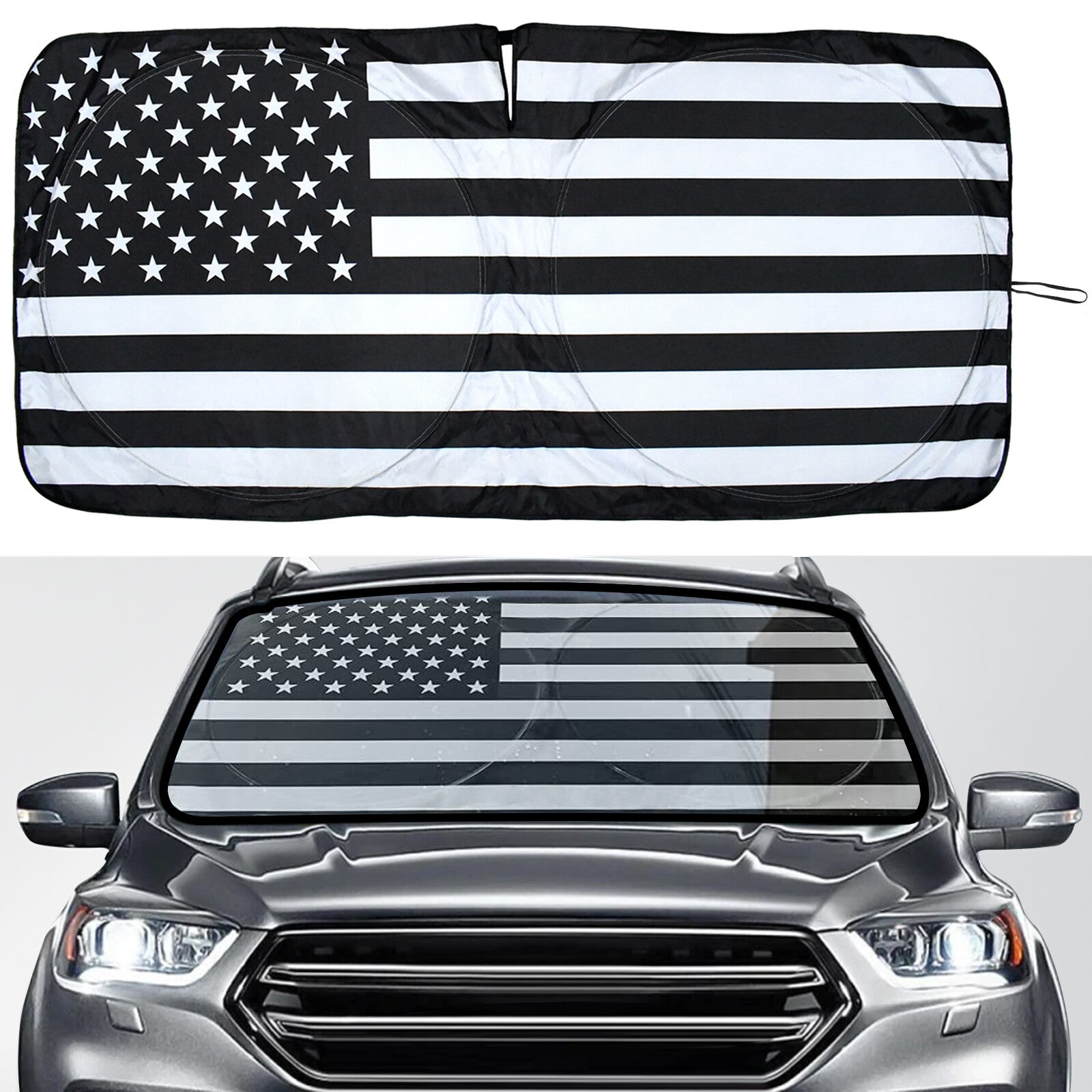 for Toyota Large Car Windshield Sun Shade US Flag Screen UV Block Visor Cover
