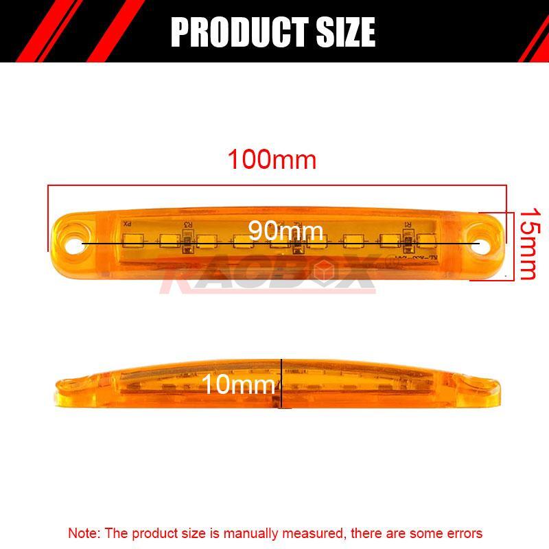 10pcs 9 LED Semi Truck Trailer Side Marker Lights Amber Waterproof Car Lorry