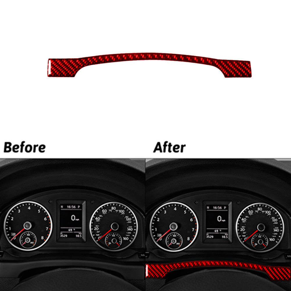 Red Carbon Fiber Below Speedometer Trim Cover for Volkswagen for Tiguan 2013-2017