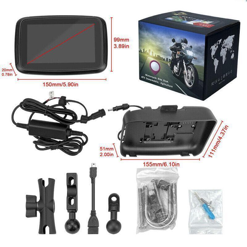 5 Touch Screen Motorcycle for Navigator with Wireless CarPlay Quad-core Waterproof