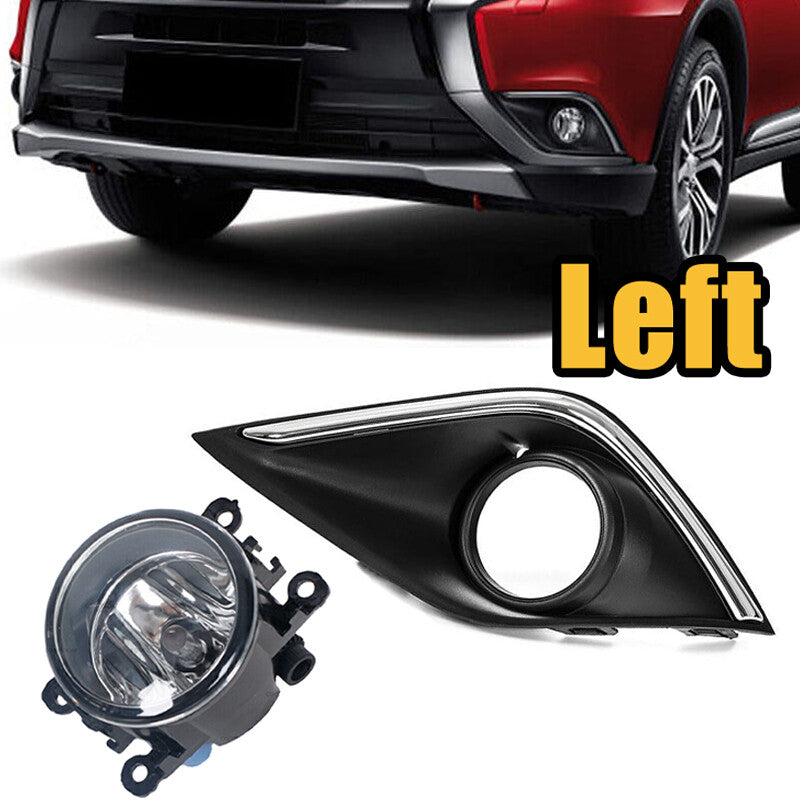 Chrome-plated fog light cover for the left front bumper suitable for Mitsubishi Outlander 2016-2019