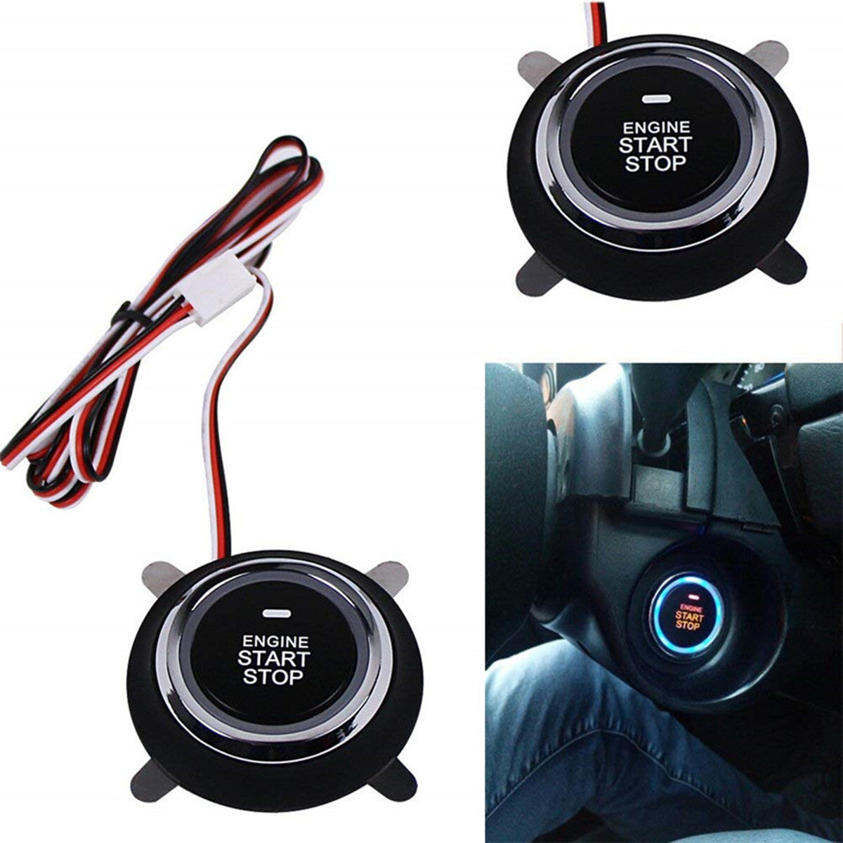 Car Ignition Switch Control Keyless Entry Engine Start Push Button Replacement