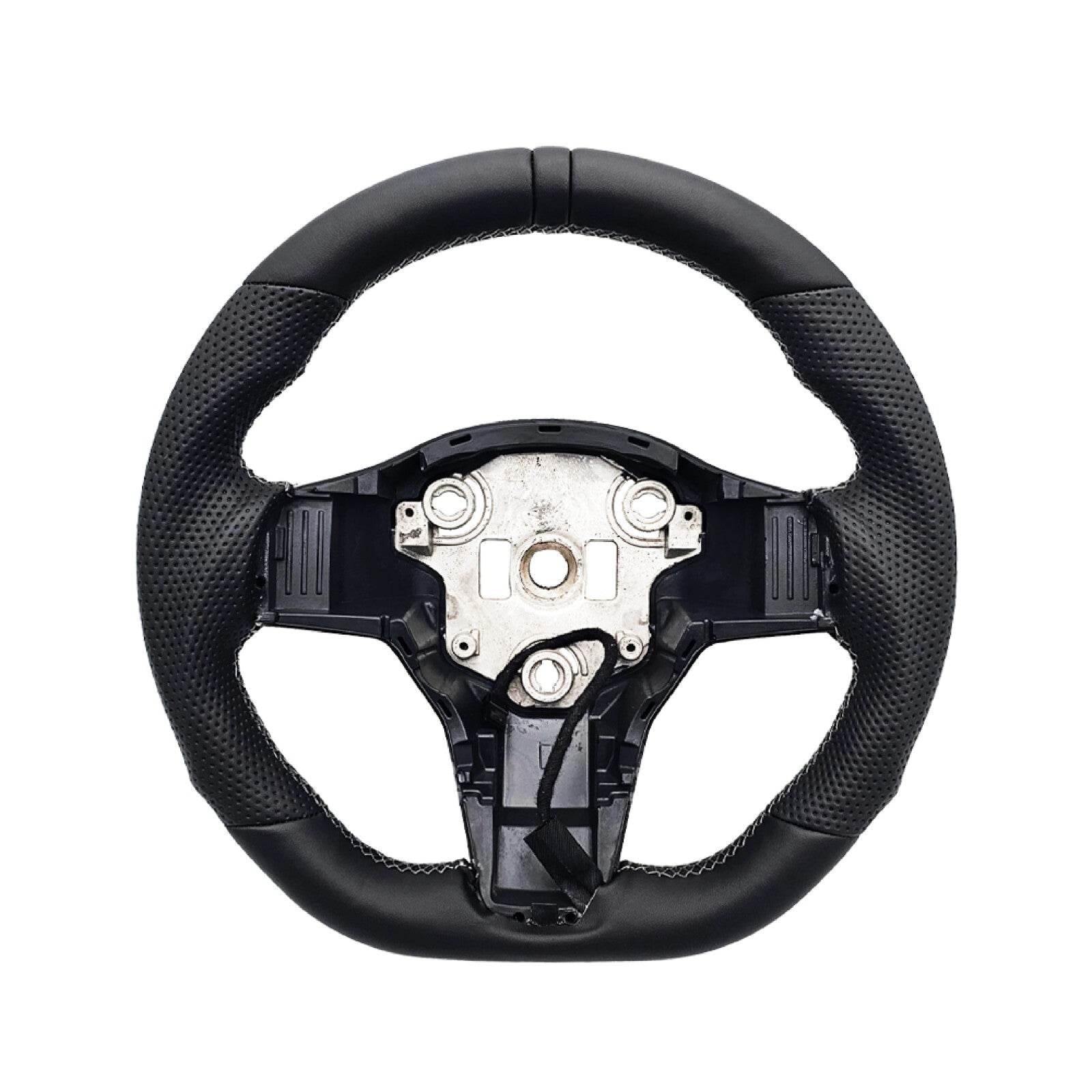 for Tesla Model 3 for Model Y HEATED Black Ring Sport Leather Steering Wheel