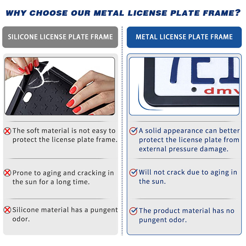 2 Red Line Car SUV License Plate Frame Firefighter Metal Tag Cover for Men Women