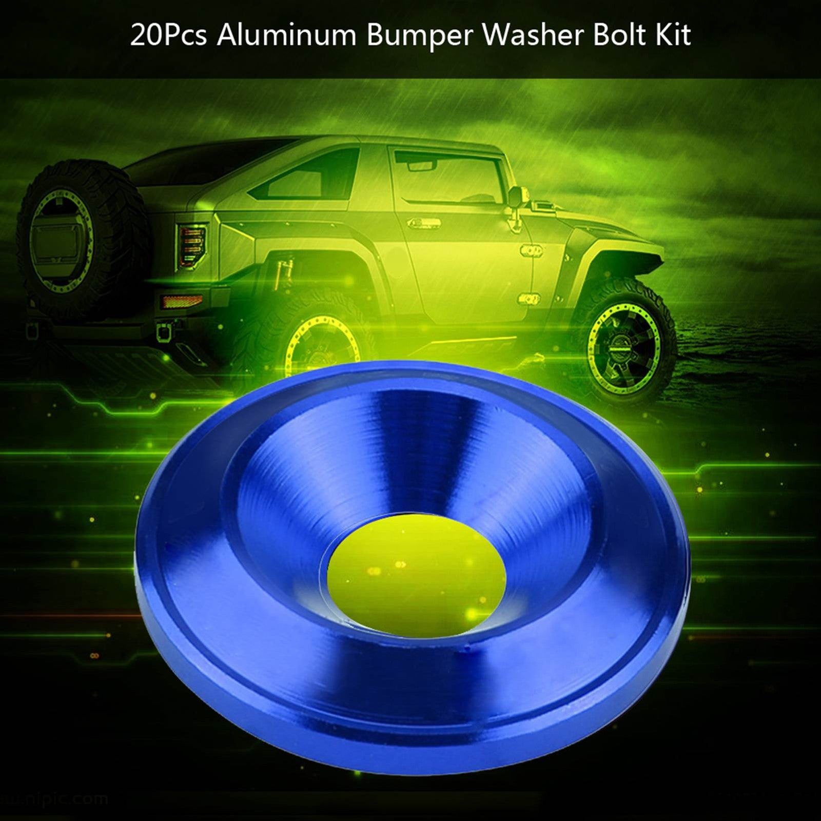 20X Aluminum Fender Bumper Washer Bolt Engine Bay Screw Kit CNC Billet Aluminum