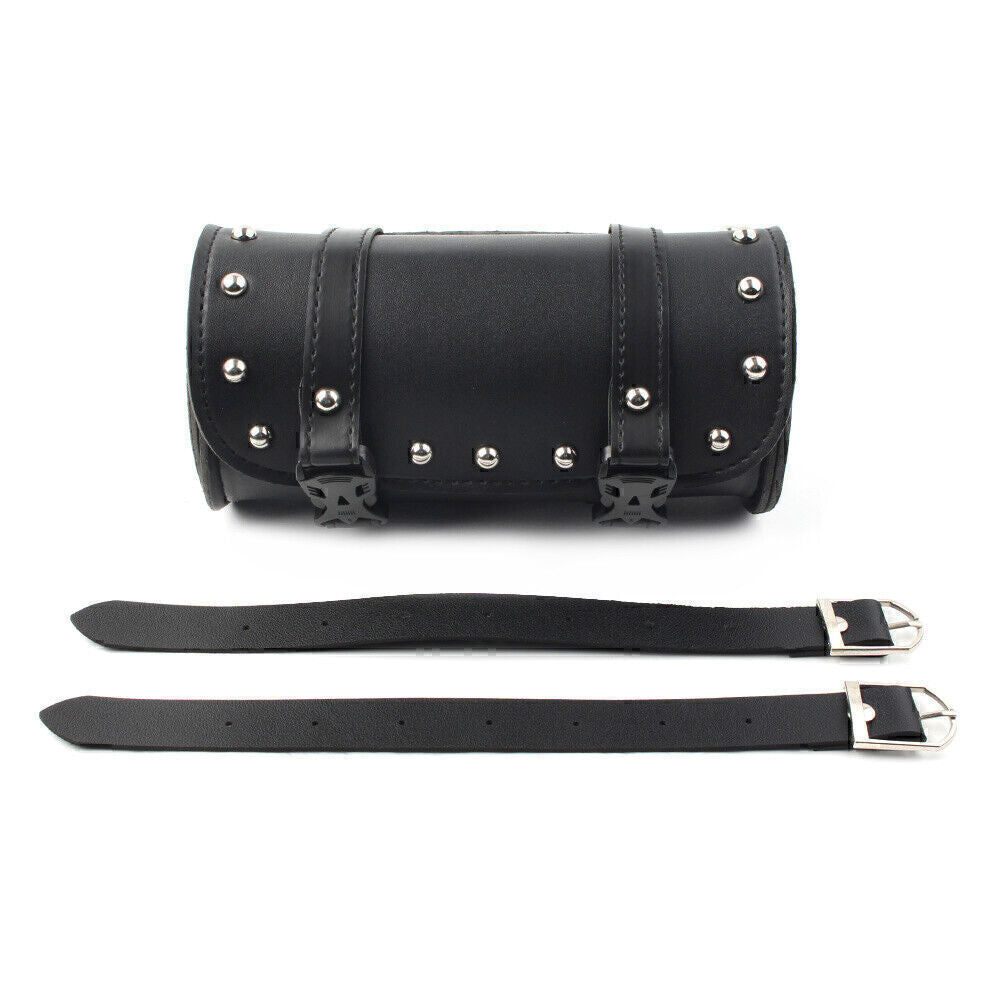 Handlebar Sissy Bar Bag Saddlebag Fork Roll Barrel Bag Fit Touring Motorcycle