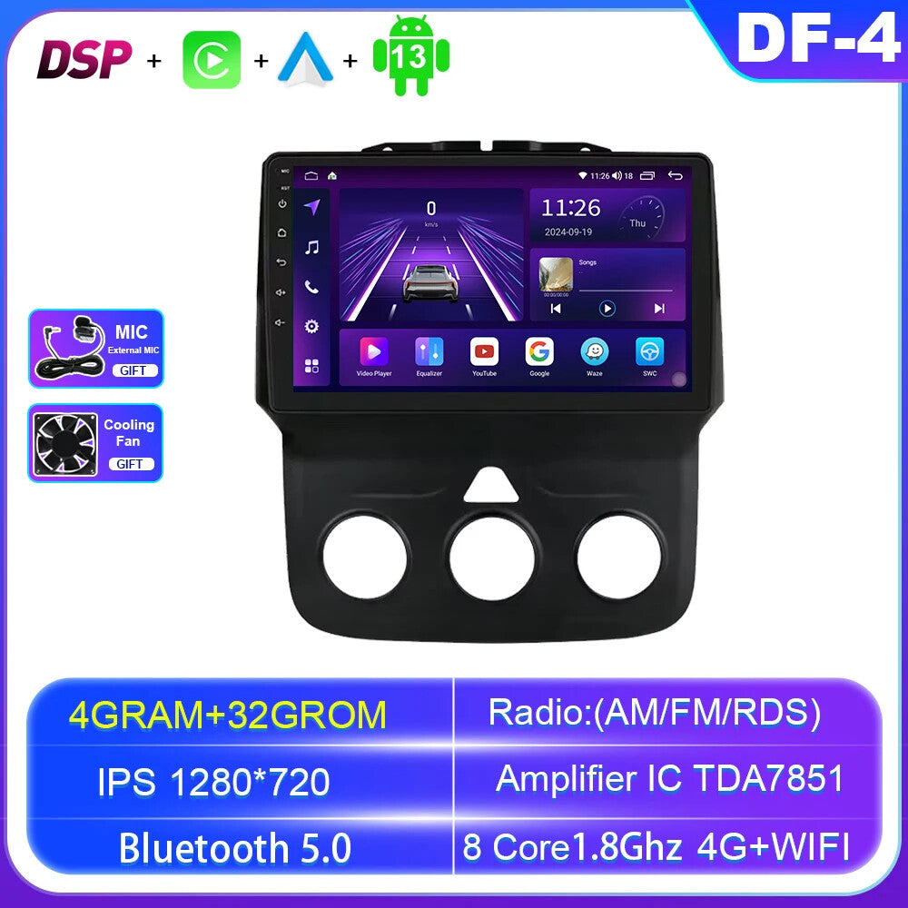 for Dodge for Ram 1500 2500 3500 2013-2018 Car Radio CarPlay Video Player GPS Screen