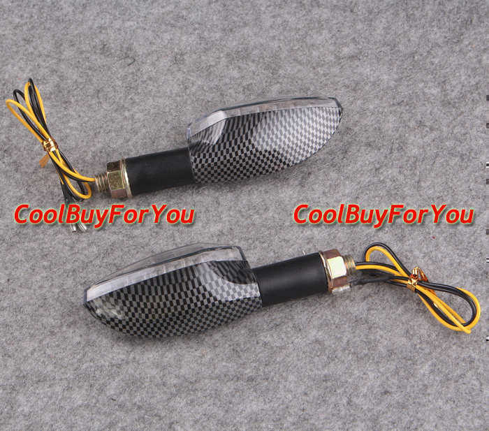 Plastic LED Bulbs Turn Signals Lights Winkers Stripe Black Set Universal 2pcs