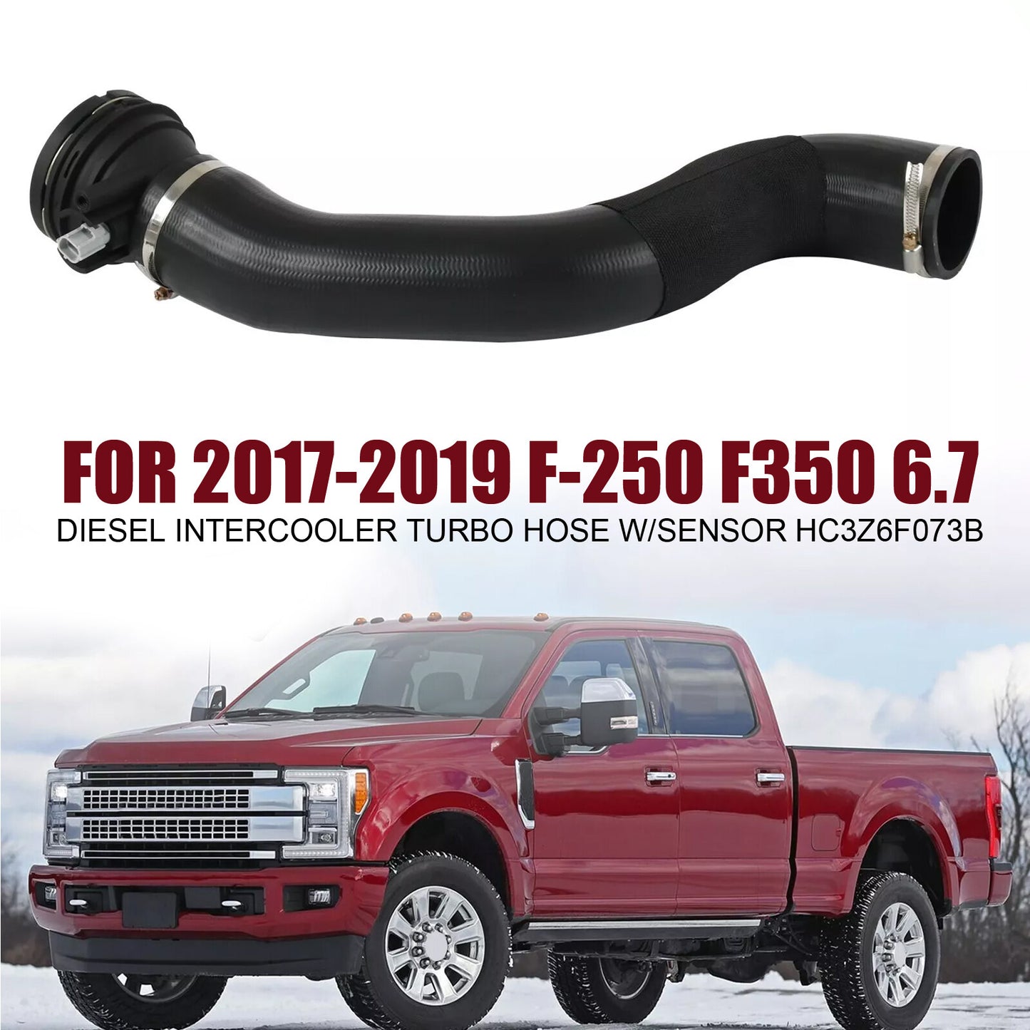 For 2017-2019 F-250 F350 6.7 Diesel Intercooler Turbo Hose w/sensor HC3Z6F07rk