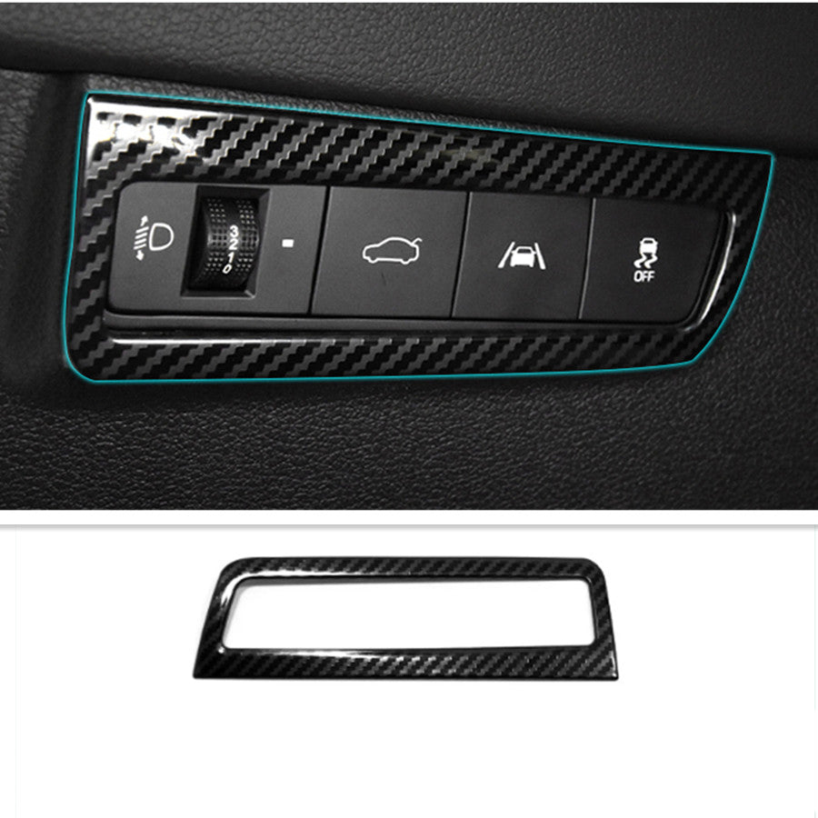 for Hyundai Sonata 2020-2023 Carbon Fiber car Headlight Switch Button Cover Trim