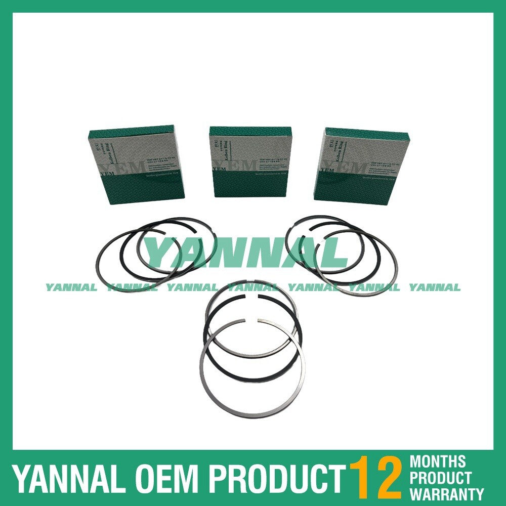 3-piece piston ring STD for Yanmar 3TNV80F engine SY26U catalytic converter excavator