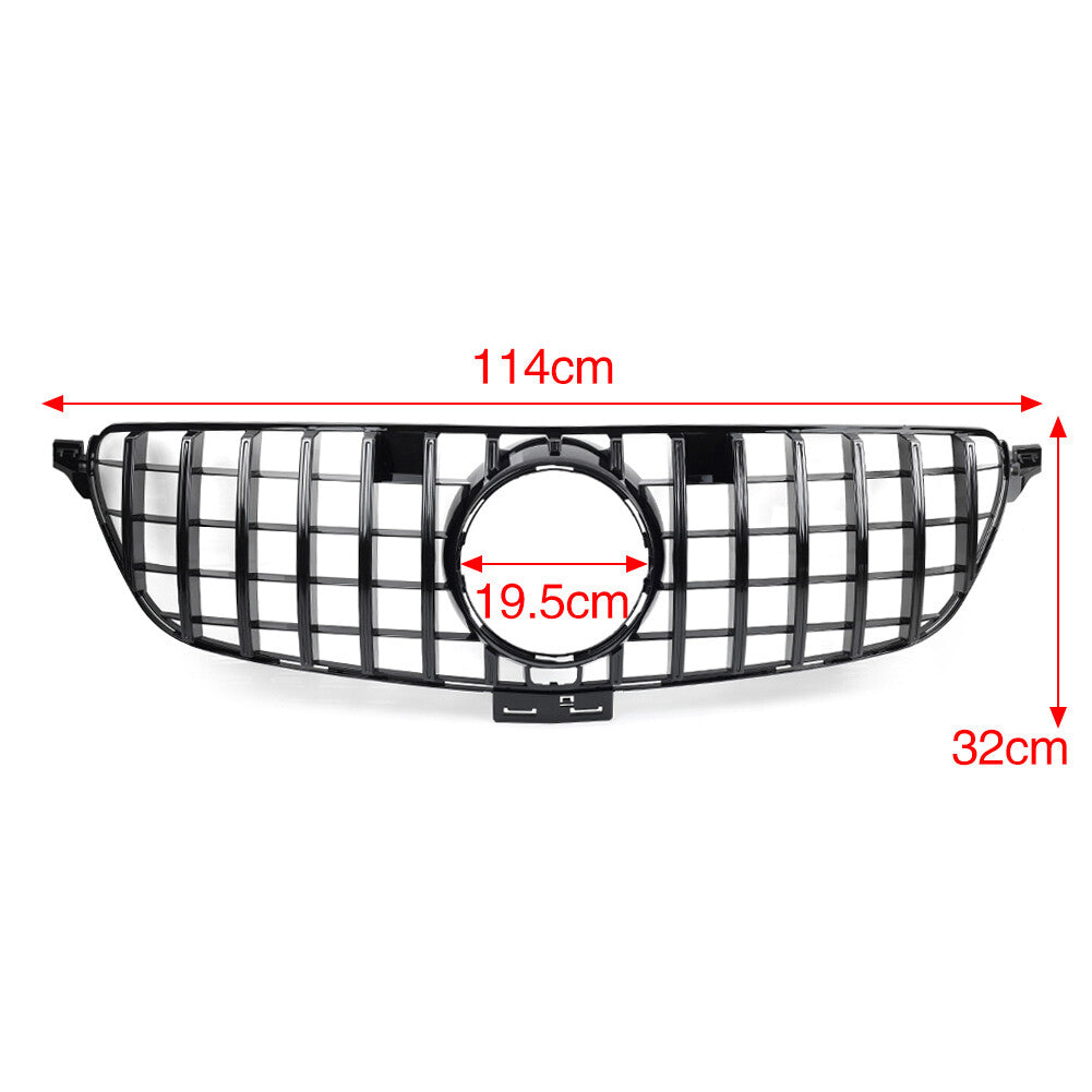 GTR Style Front Bumper Hood Grille for Benz GLE Class W166 SUV 2015-2019 2018 16