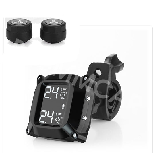 2 External Sensors TPMS Tire Pressure Monitoring System For Motorcycle W/Bracket