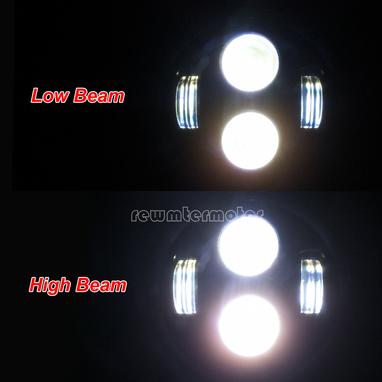 6.5 Motorcycle Front Headlight Grill LED Lamp Fit for Harley Sportster Racer