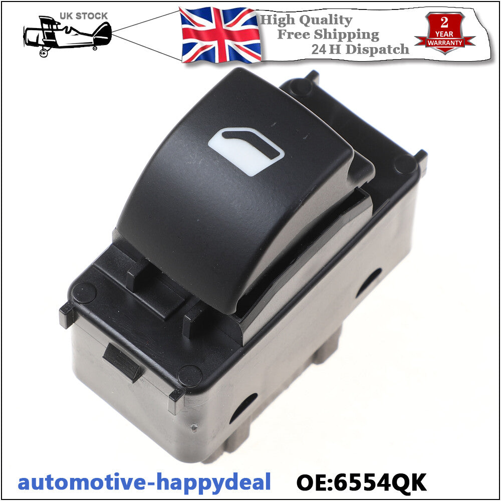 for PEUGEOT PARTNER ELECTRIC WINDOW SWITCH FRONT LEFT RIGHT 6554QK (2008-2021)