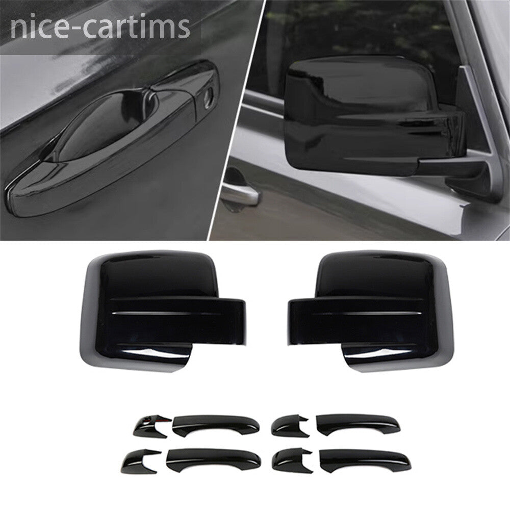 10¡ÁBlack ABS Side Rearview Mirror  Door Handle Cover for Jeep Patriot 2011-2016