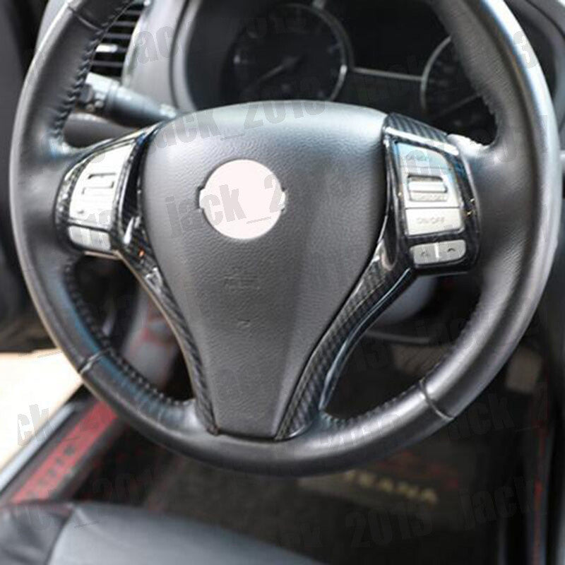 2PCS Carbon Fiber Inner Steering Wheel Strip Trim for Nissan Teana Altima 13-18