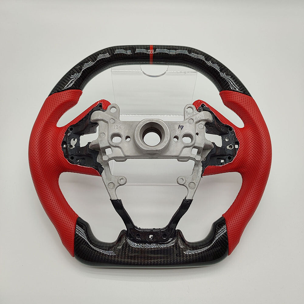 For 2016 - 2021 2020 2019 for HONDA for CIVIC Carbon Fiber Steering Wheel Black / Red