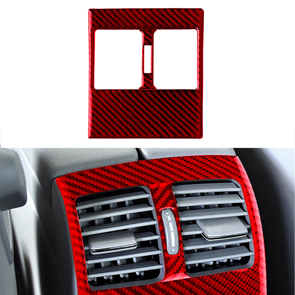 Red Carbon Fiber Vent Outlet Rear Trim for Mercedes-Benz W204 2007-13