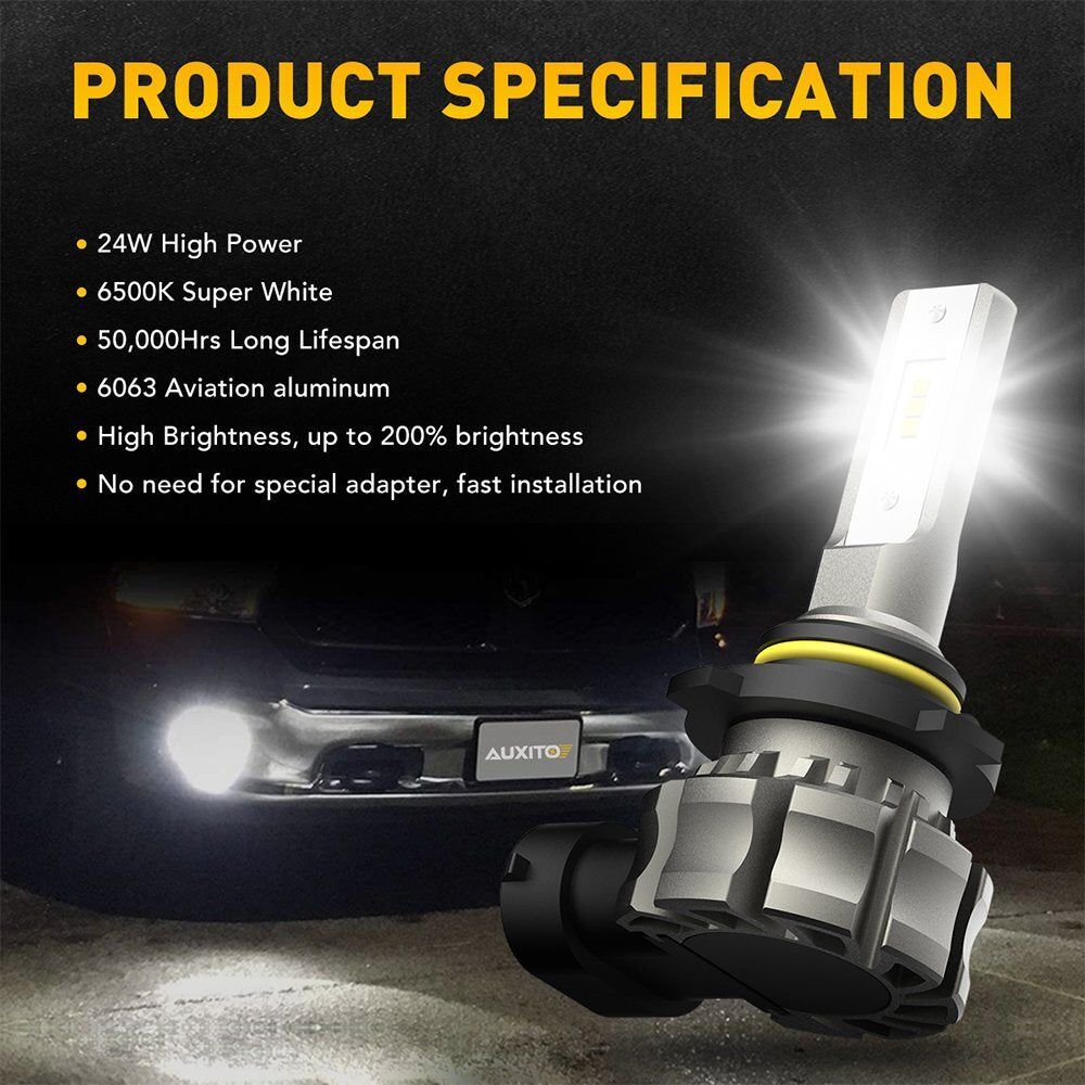 AUXITO H10 9145 9140 LED Fuyang Long 6500K Cloud White B3F EB