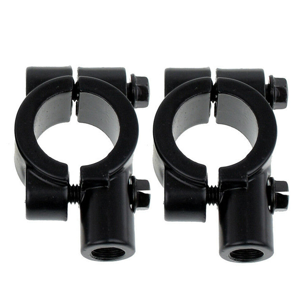 M10 22MM Handlebar Mirror Mounts Holder Clamps Adaptor Motor Bike Black Pair UK