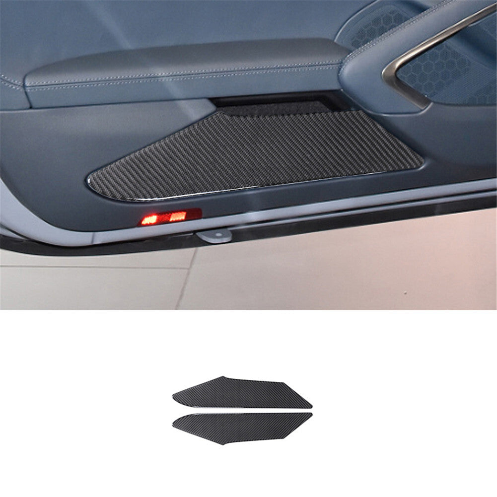 2PCS carbon fiber door storage box trim for Porsche 718 2016-2022