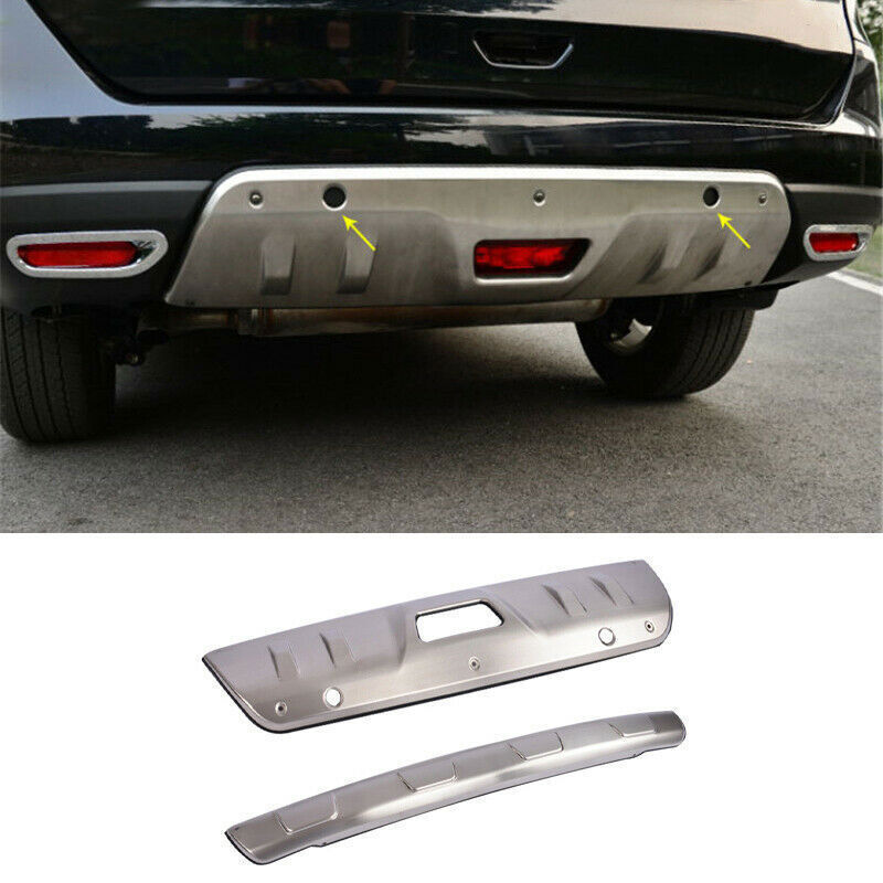 for Nissan Rogue 14-16 Steel Front Rear Skid Plate Bumper Board Guard Cover 2pc