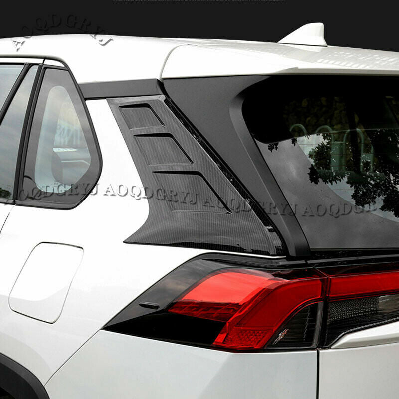 for TOYOTA RAV4 2019-2021 Carbon Fiber Look Rear Side Window Moulding Trim Cover