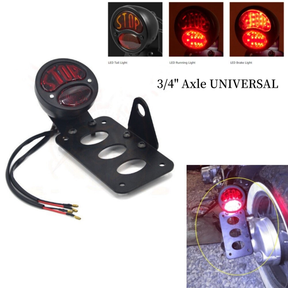 LED Tail Brake Light Side Mount License Plate Bracket Holder for Honda Universal