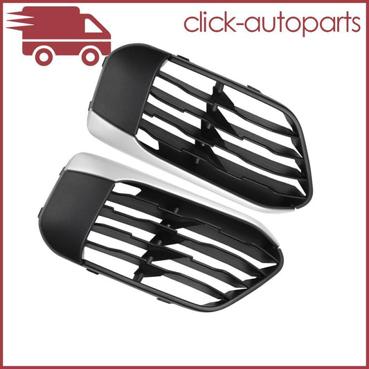 2X Lower Bumper Grille Black Front Left+Right Side Fits For 2016-2019 for BMW F48 X1