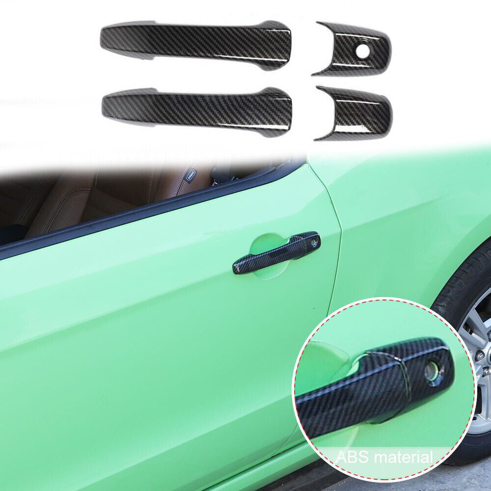 2pcs Door Handle Cover Trim Carbon Fiber  for ford  for Mustang 2004-2014 Outdoor